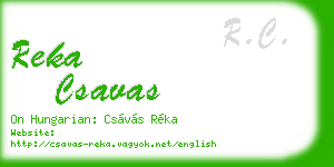 reka csavas business card